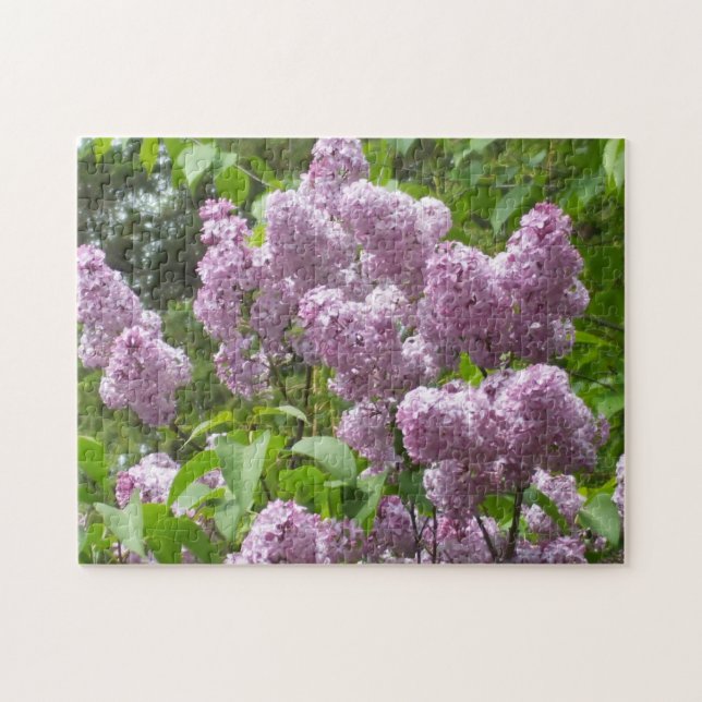 Vackra Lilacs-foto med Blommigt Pussel (Horisontell)
