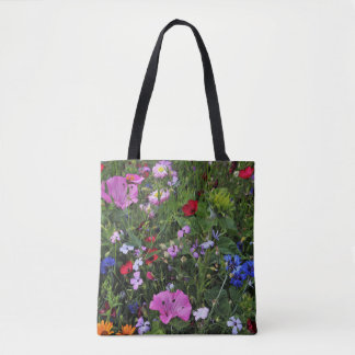 Vackra Lilor och Blå Vild Flowers Tygkasse