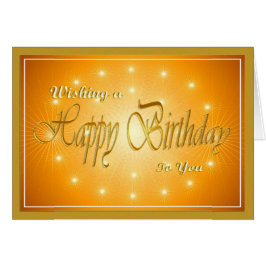Vackra ljus i orange och guld födelsedag hälsningskort