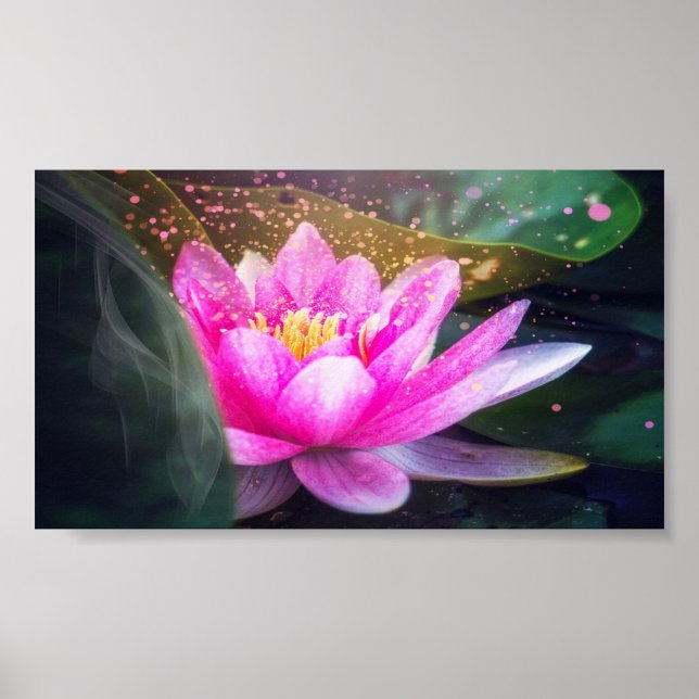 Vackra Lotus, Liggande, Zen Poster (Framsidan)
