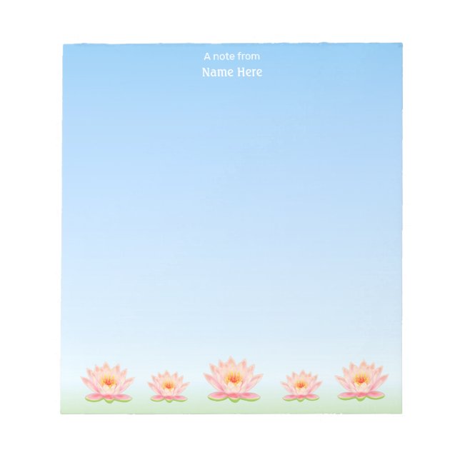 Vackra lotusblommor på ljust blått anteckningsblock (Framsida)