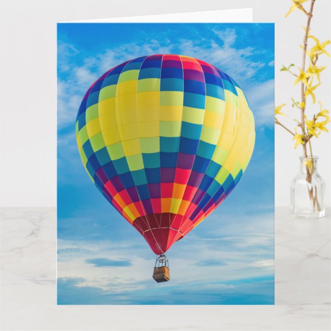 Vackra Luftballonger Blank Notecard Kort (Gul blomma)