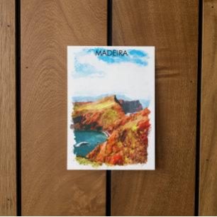 Vackra Madeira liggande vy illustration Vykort