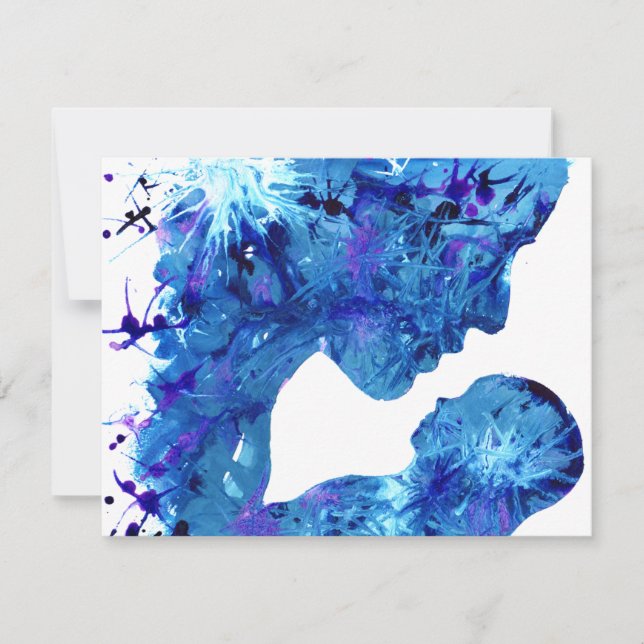 Vackra Madonna och barnens vattenfärg Anteckningskort (Framsida)