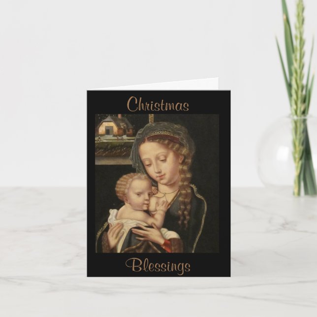 Vackra Madonna och Religiösa för barn Helgkort (Framsida)