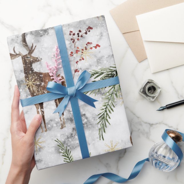 Vackra, målade vattenfärgsrenar presentpapper (Gåvor)