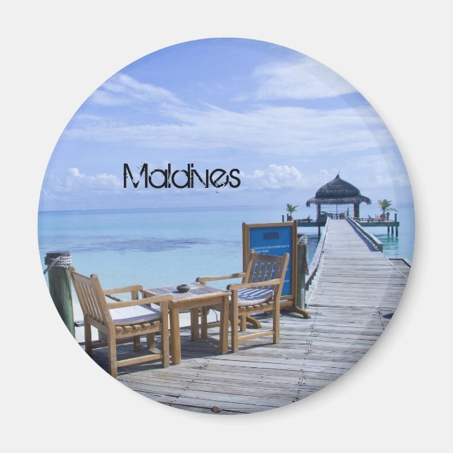 Vackra Maldives Beach Magnet (Framsidan)