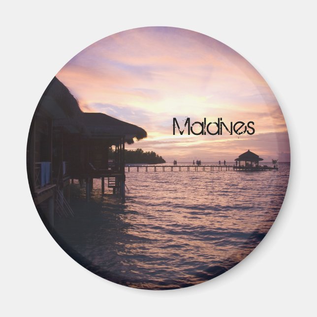 Vackra Maldives Beach Magnet (Framsidan)