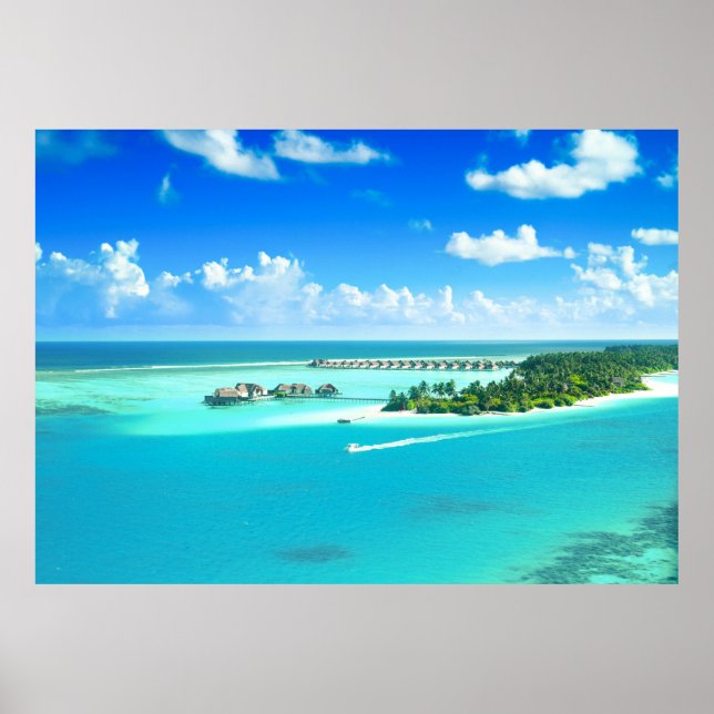 Vackra Maldives Island Poster (Framsidan)