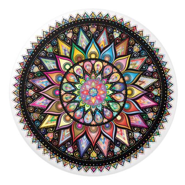 Vackra Mandala, olika färg Knopp (Framsidan)