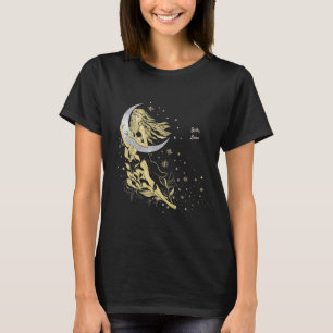Vackra måne stjärnor, kvinnlig konsthantverksill t shirt