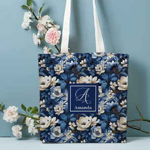 Vackra Marinblommor Personlig Blommig Tote-bag Tygkasse