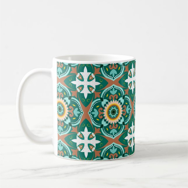 💚💛 Vackra marockanska plattor Kaffemugg (Vänster)