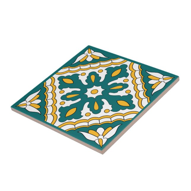 💛 💚 Vackra marockanska plattor XL mönster Kakelplatta (Sidan)