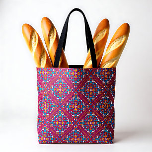 🤩 Vackra maron och turkos Azulejos Tygkasse