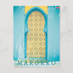 Vackra Medina Marokko Door i Marrakech Vykort