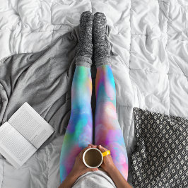 Vackra, mjuka, färgstarka regnbågspapper leggings