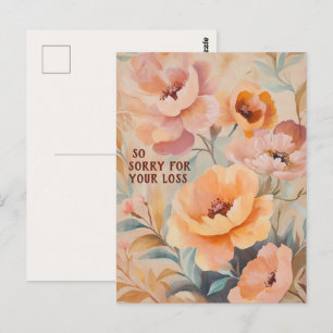 Vackra mjuka vilda blommor SORRY FÖR FÖRLUSTEN Vykort