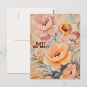 Vackra mjuka vildblommor Blomster GLAD FÖDELSEDAG Vykort