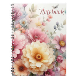 Vackra moderna kvinnliga pastellblommor - bärbar d anteckningsbok
