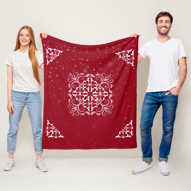 Vackra moderna prydnadsföremål Red Fleece Blanket (På plats)