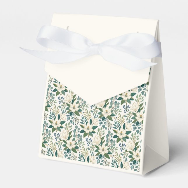 Vackra Moderna Vita Blommor och Bär Presentaskar (Framsidan Sidan)