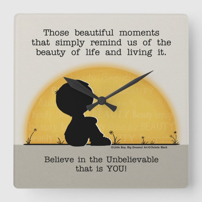 Vackra Moments Fyrkantig Klocka (Framsida)