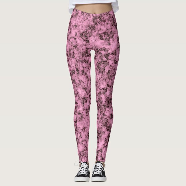 Vackra mörkar av skarpa marmor från rosa leggings (Framsida)