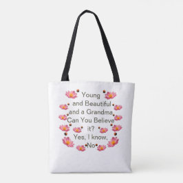 Vackra mormor Flowers Tote Tygkasse