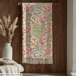 Vackra Morris stil personlig blommigt kast Fleecefilt