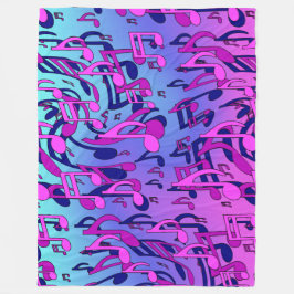 Vackra musiken Aqua Blue Rosa Upload Warm Ull Fleecefilt