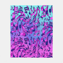 Vackra musiken Aqua Blue Rosa Upload Warm Ull Fleecefilt