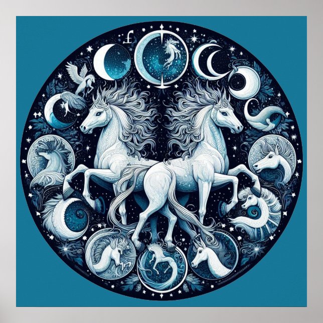 "Vackra Mystiska Hästar" 15  Poster (Framsidan)