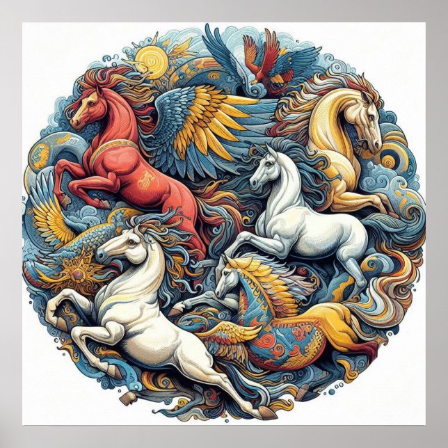 "Vackra Mystiska hästar" 24 Poster (Framsidan)