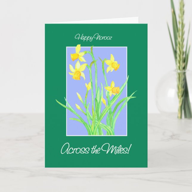 Vackra Narcisser 'Över Milen' Norooz Helgkort (Framsida)
