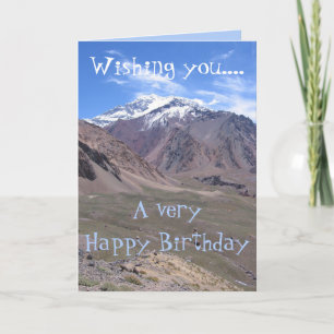 Vackra nationalparksvyn i Aconcagua, födelsedag Kort