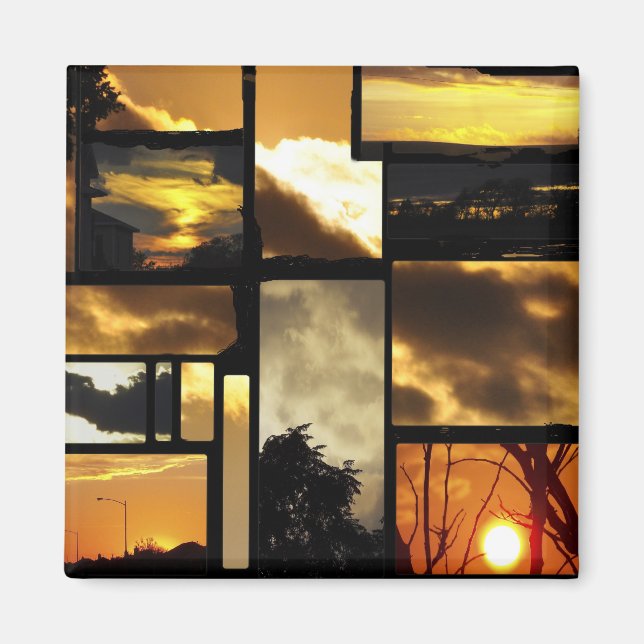 Vackra Natur Sunrise och Sunsets Magnet (Framsidan)