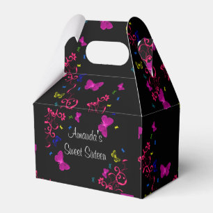 Vackra Neon Butterflies, Sweet sixteen, Anpassning Presentaskar