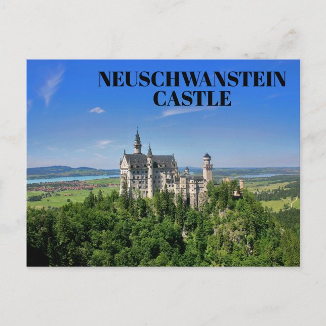 Vackra Neuschwanstein slottet Bayern Tyskland Vykort (Framsida)