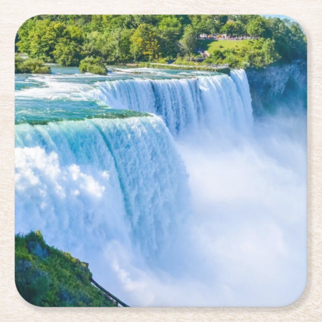 Vackra Niagara Falls Underlägg set Papper Kvadrat (Framsidan)