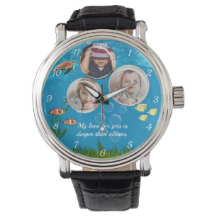 Vackra Ocean Blue Tropical Fish Underwater Armbandsur