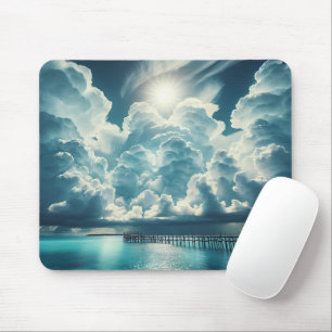 Vackra Ocean-, Dock- och Fluffy-moln Musmatta