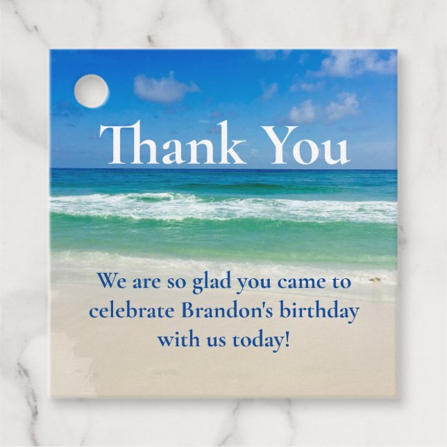 Vackra Ocean Wave Photography Beach Party Gåvor Etiketter (Framsida)