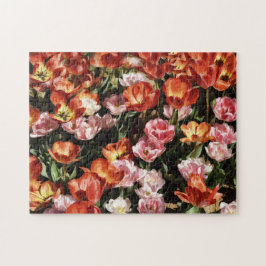 Vackra och Artsy Tulip Flowers Puzzle Pussel
