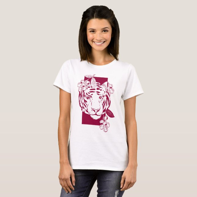 Vackra och Cute Tiger T Shirt (Hel framsida)