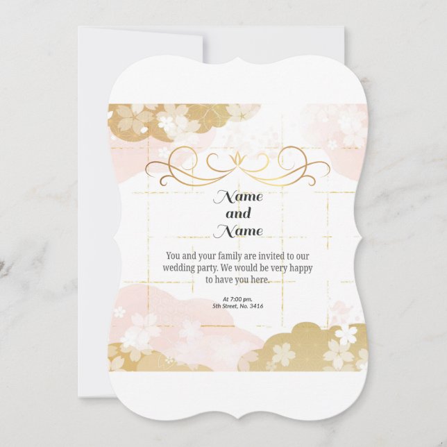 Vackra och elegant pastel bröllop inbjudningar (Framsida)