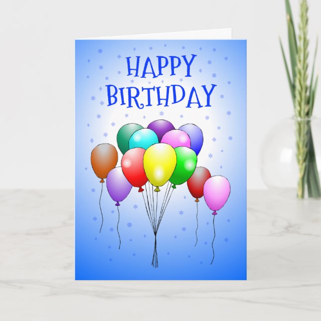 Vackra och färgstarka ballonger kort (Framsida)