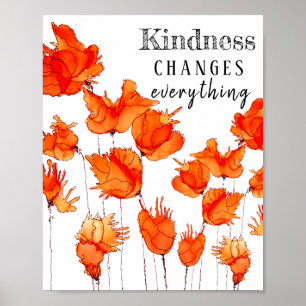 Vackra och färgstarka poppies Poster 8 x 10 tum