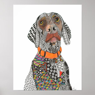 Vackra och färgstarka Weimaraner-Poster - 16" x 20 Poster
