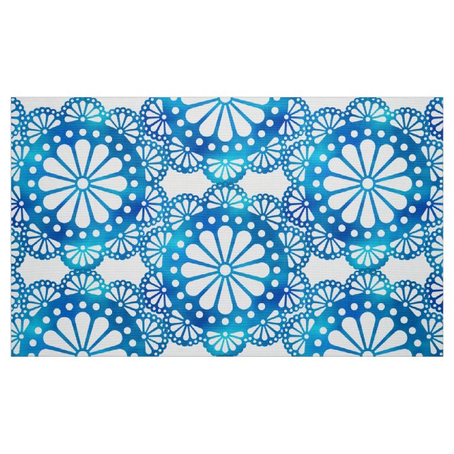 Vackra och klassiska indigoblått och vitt mönster tyg (Fat Quarter)